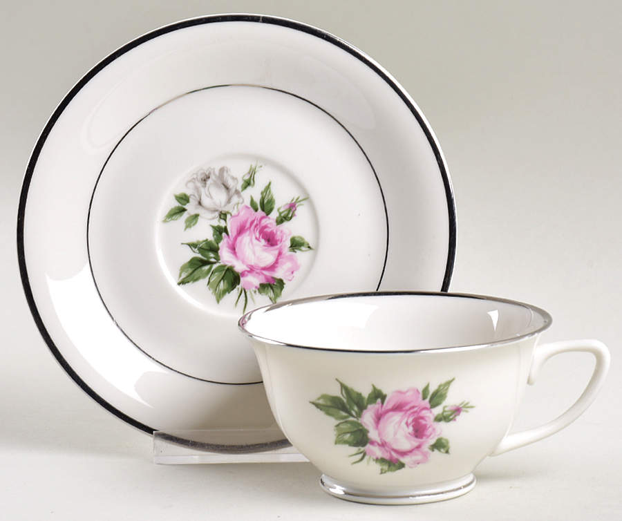 Margaret Rose Footed Cup & Saucer Set by Royal Jackson-1