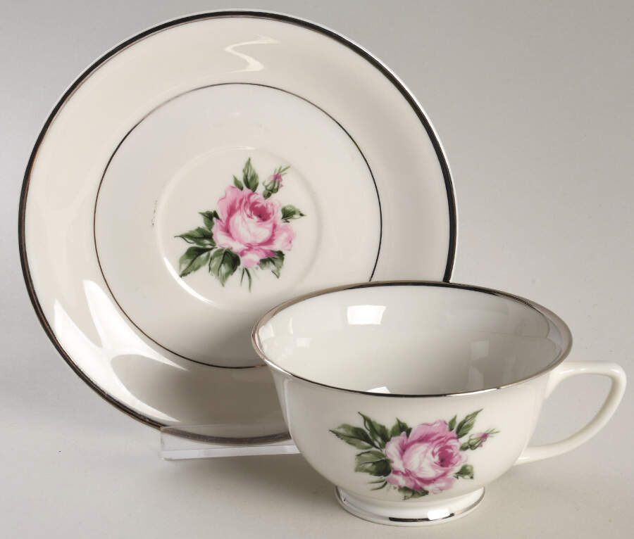 Margaret Rose Footed Cup & Saucer Set by Royal Jackson-1