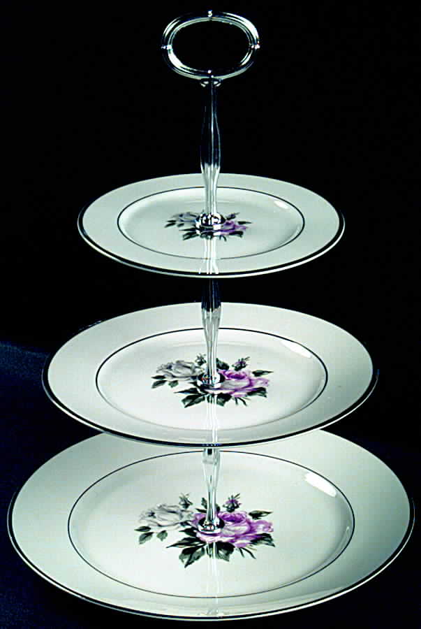 Margaret Rose 13 7/8"-14 1/4" 3-Tiered Serving Tray(DP,SP,BB) HC by Royal Jackson-1