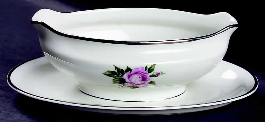 Margaret Rose Gravy Boat with Attached Underplate by Royal Jackson-1