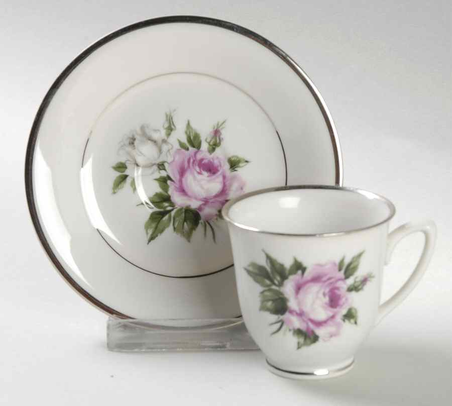 Margaret Rose Footed Demitasse Cup & Saucer Set by Royal Jackson-1
