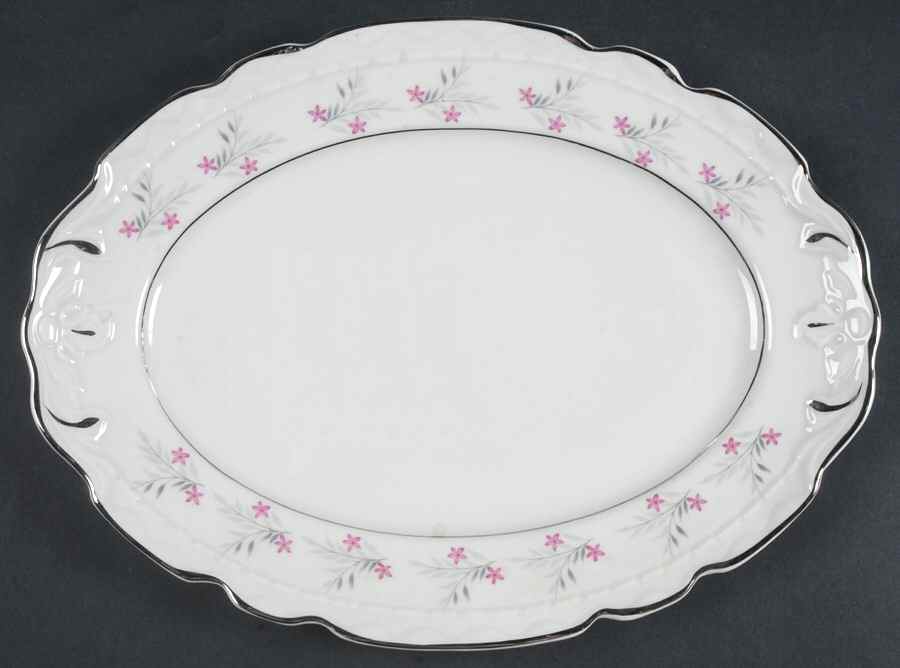 Minuet (Scalloped) 12" Oval Serving Platter by Royal Jackson-1