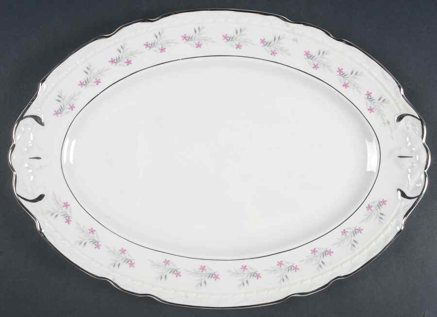 Minuet (Scalloped) 15" Oval Serving Platter by Royal Jackson-1