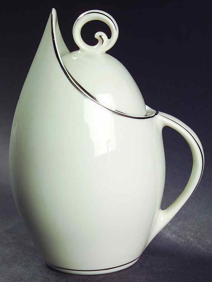 Moderne (Platinum Trim) Sugar Bowl & Lid by Royal Jackson-1
