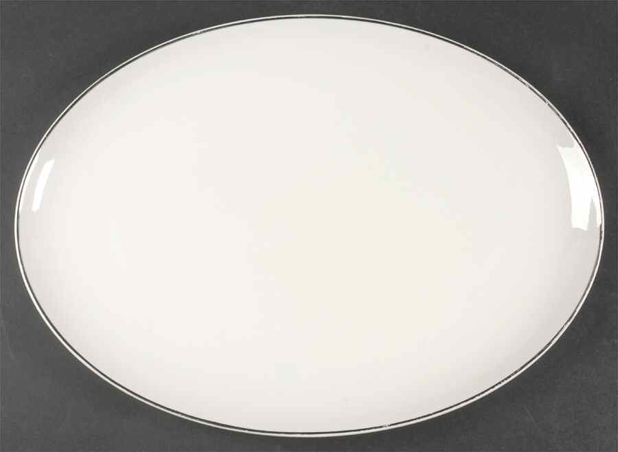 Moderne (Platinum Trim) 15" Oval Serving Platter by Royal Jackson-1