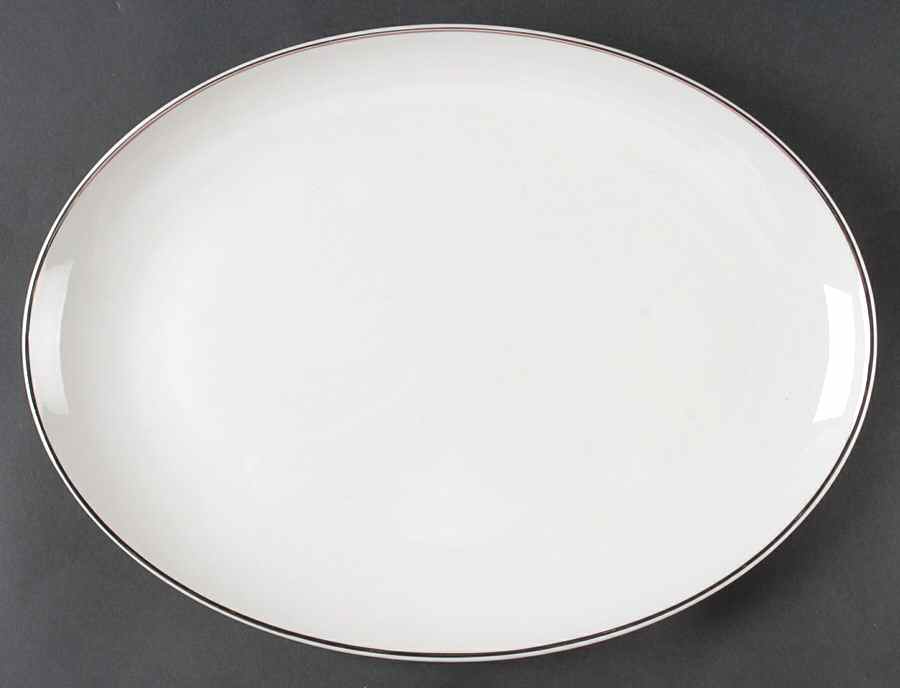 Moderne (Platinum Trim) 13" Oval Serving Platter by Royal Jackson-1