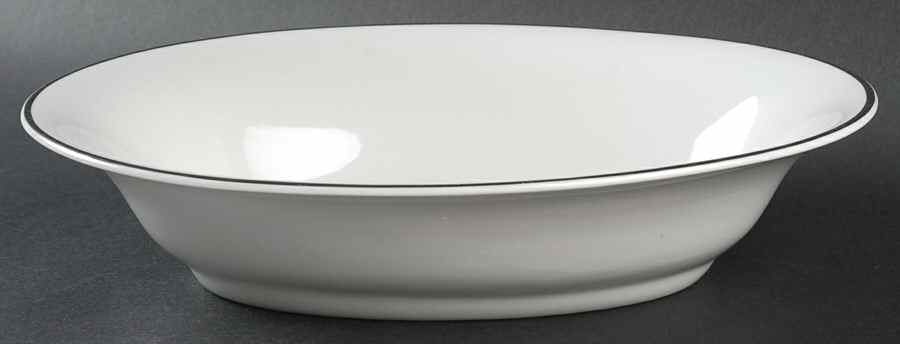 Moderne (Platinum Trim) 10" Oval Vegetable Bowl by Royal Jackson-1