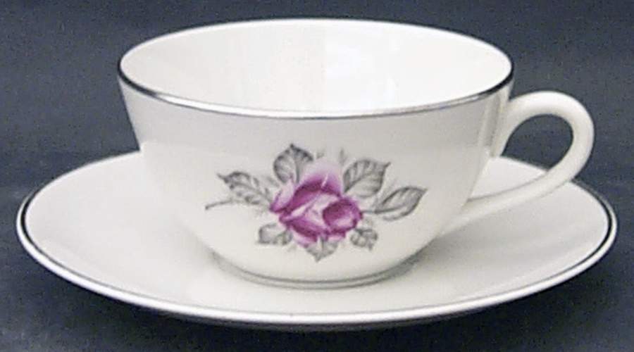 Normandy Rose Flat Cup & Saucer Set by Royal Jackson-1