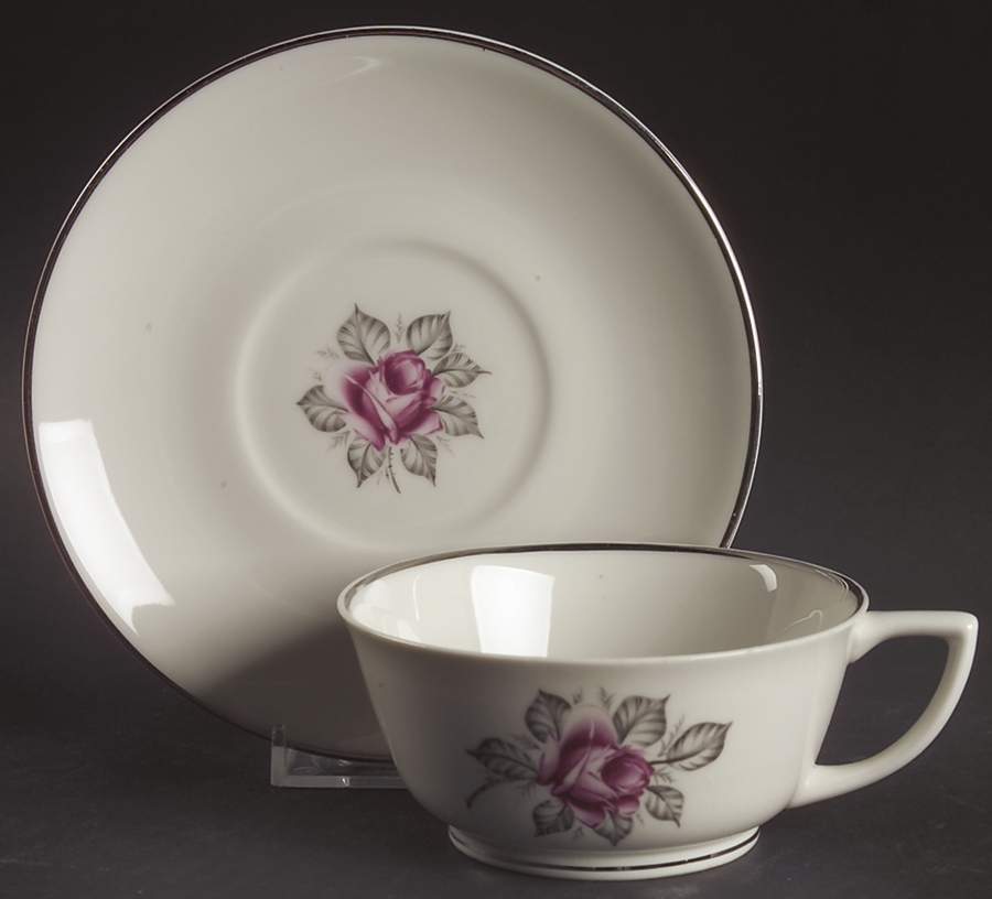 Normandy Rose Footed Cup & Saucer Set by Royal Jackson-1