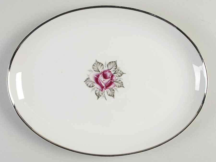 Normandy Rose 13" Oval Serving Platter by Royal Jackson-1