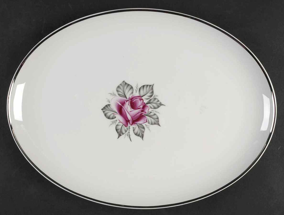 Normandy Rose 11" Oval Serving Platter by Royal Jackson-1