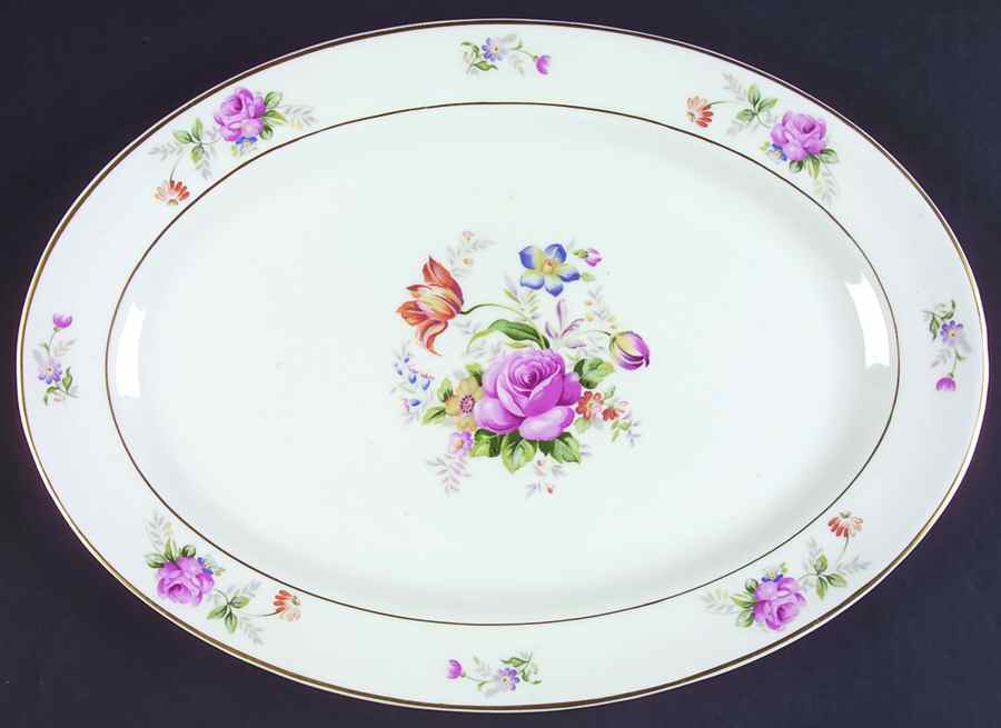 Lord Patterson (Smooth Edge) 15" Oval Serving Platter by Royal Jackson-1