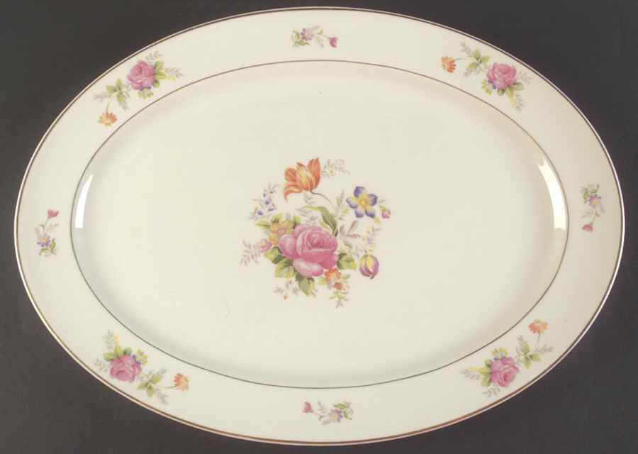 Lord Patterson (Smooth Edge) 17" Oval Serving Platter by Royal Jackson-1