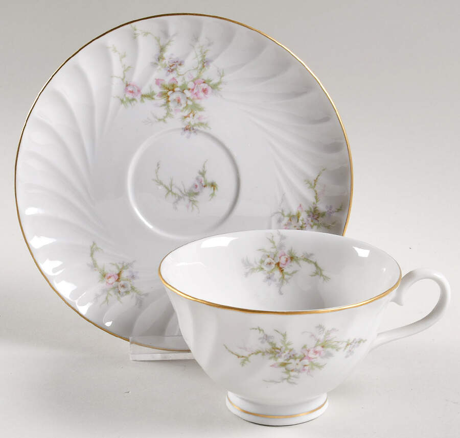 Priscilla Footed Cup & Saucer Set by Royal Jackson-1