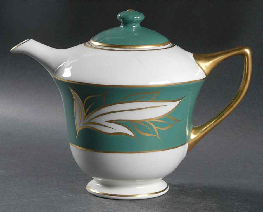 Queen Anne Teal Teapot & Lid by Royal Jackson-1