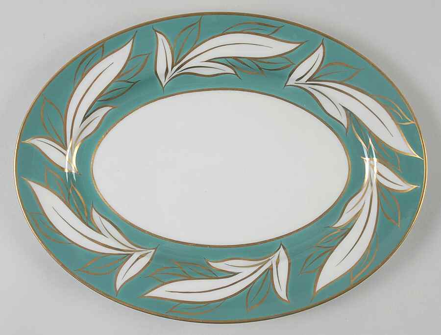 Queen Anne Teal 11" Oval Serving Platter by Royal Jackson-1