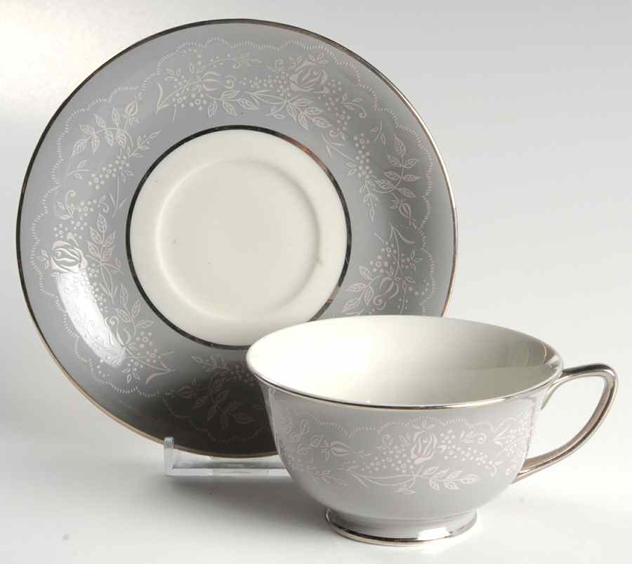 Queens Lace Footed Cup & Saucer Set by Royal Jackson-1