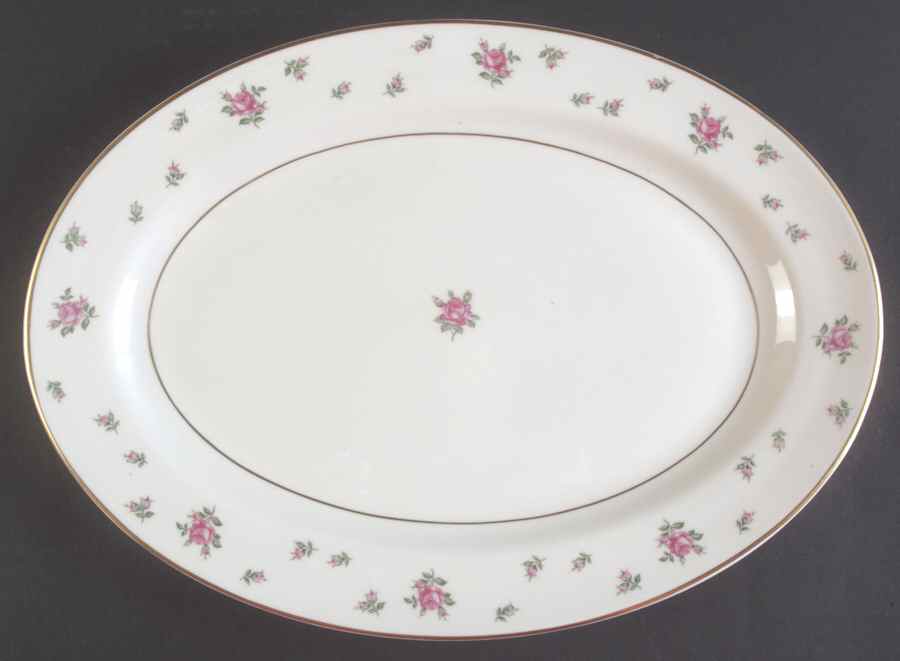 Rambler Rose 15" Oval Serving Platter by Royal Jackson-1