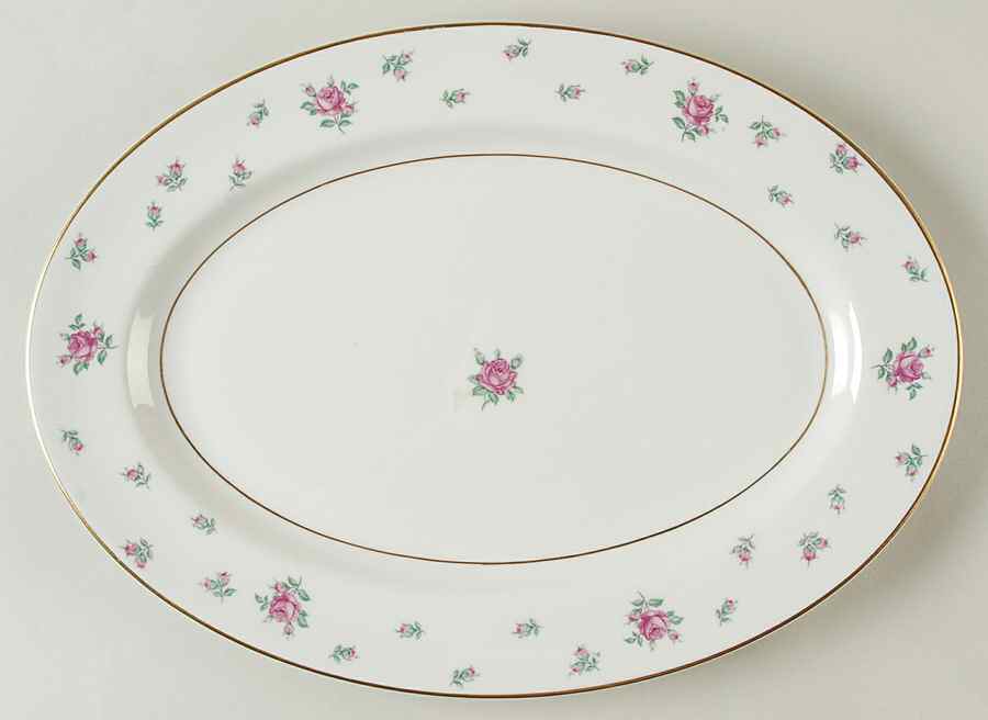 Rambler Rose 13" Oval Serving Platter by Royal Jackson-1
