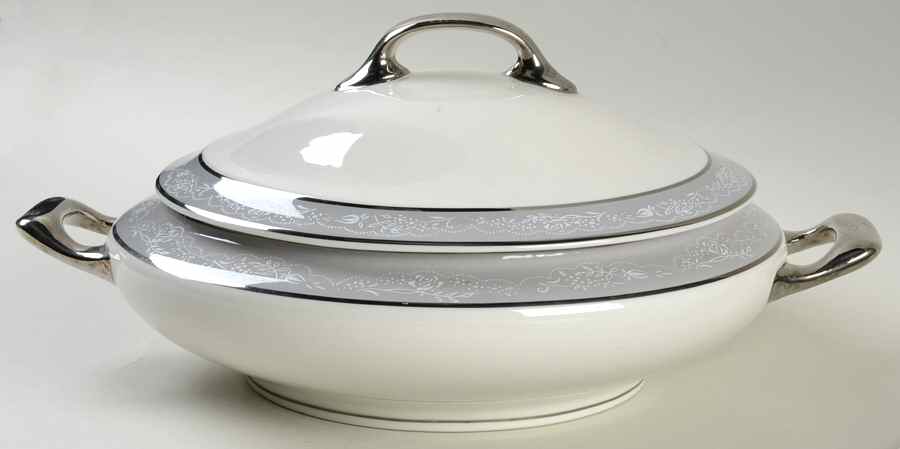 Rose Point Round Covered Vegetable by Royal Jackson-1