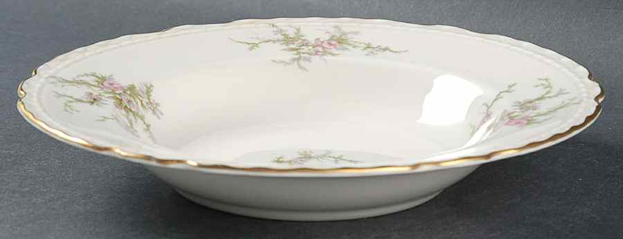 Sandra (Gold Trim) Rim Soup Bowl by Royal Jackson-1