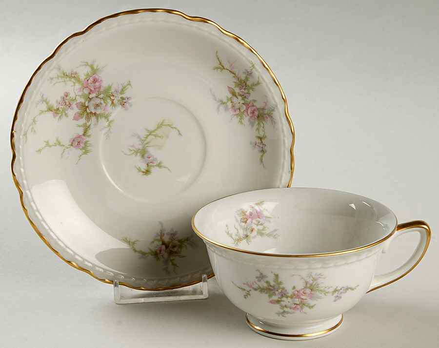 Sandra (Gold Trim) Footed Cup & Saucer Set by Royal Jackson-1
