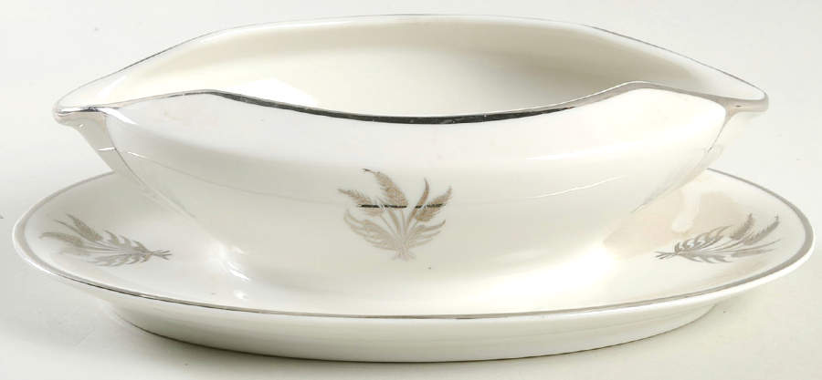 Silver Harvest Gravy Boat with Attached Underplate by Royal Jackson-1