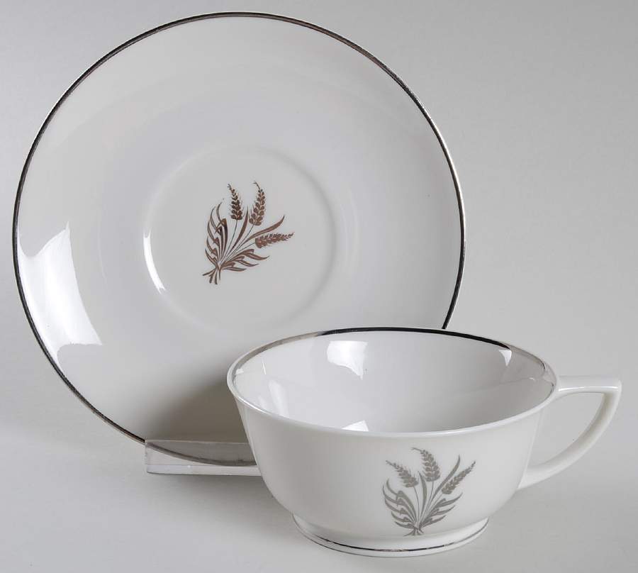 Silver Harvest Footed Cup & Saucer Set by Royal Jackson-1