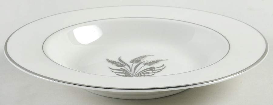 Silver Wheat White Rim Soup Bowl by Royal Jackson-1