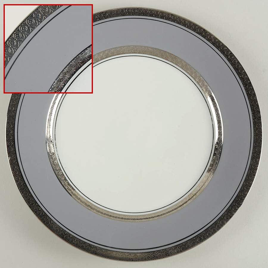Sophistication Gray (Platinum Trim) Dinner Plate by Royal Jackson-1