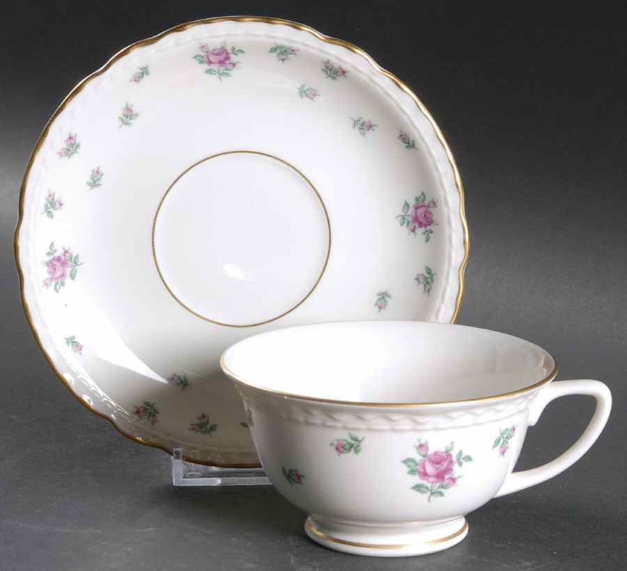 Trousseau Rose Footed Cup & Saucer Set by Royal Jackson-1