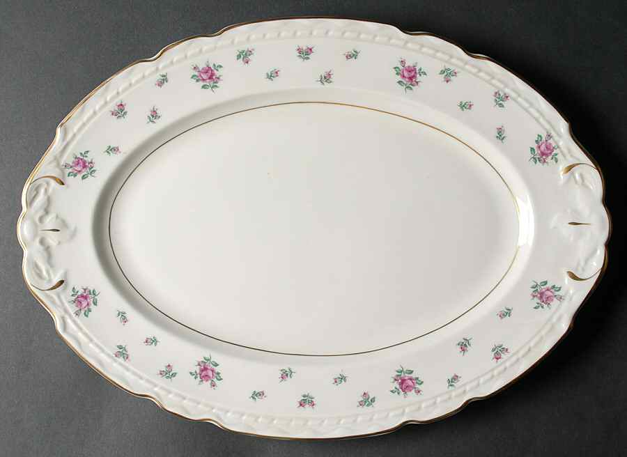 Trousseau Rose 15" Oval Serving Platter by Royal Jackson-1