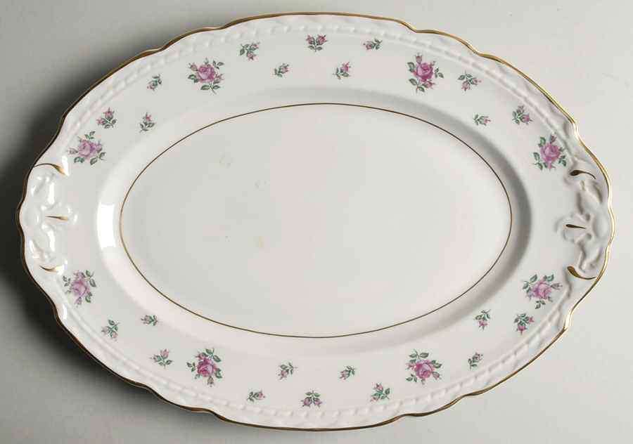 Trousseau Rose 13" Oval Serving Platter by Royal Jackson-1