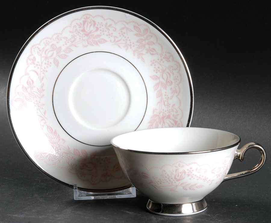 Wedding Lace Footed Cup & Saucer Set by Royal Jackson-1