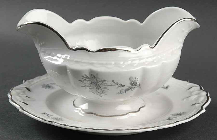 Wild Flower Gravy Boat with Attached Underplate by Royal Jackson-1