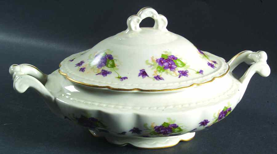 Woodland Violets Oval Covered Vegetable by Royal Jackson-1