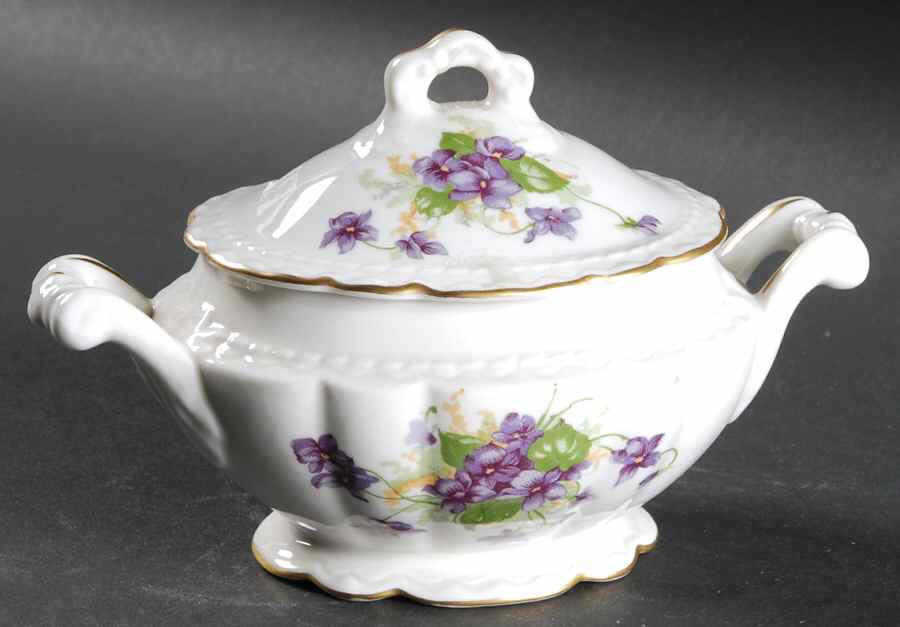 Woodland Violets Sugar Bowl & Lid by Royal Jackson-1