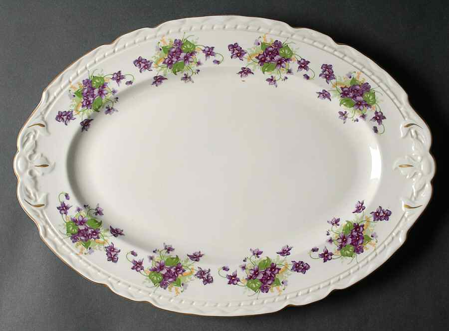 Woodland Violets 15" Oval Serving Platter by Royal Jackson-1