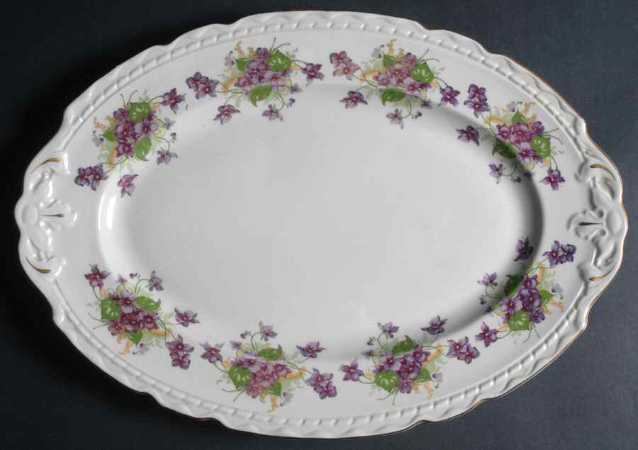 Woodland Violets 13" Oval Serving Platter by Royal Jackson-1
