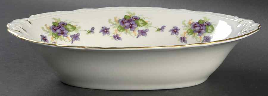 Woodland Violets 10" Oval Vegetable Bowl by Royal Jackson-1