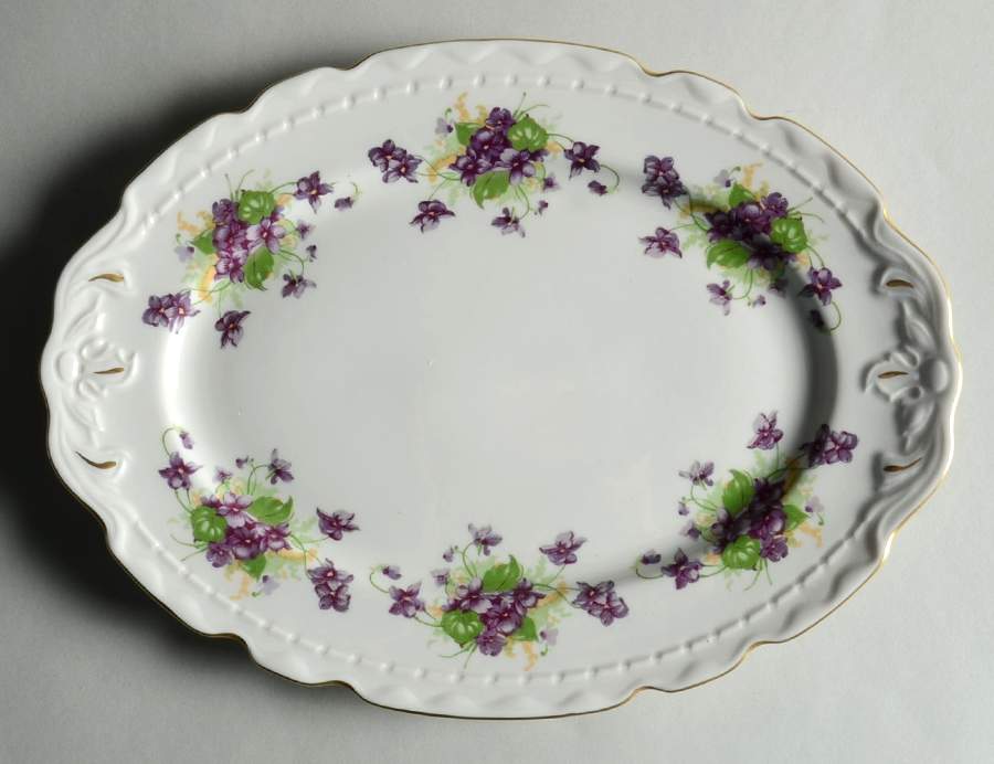 Woodland Violets 12" Oval Serving Platter by Royal Jackson-1