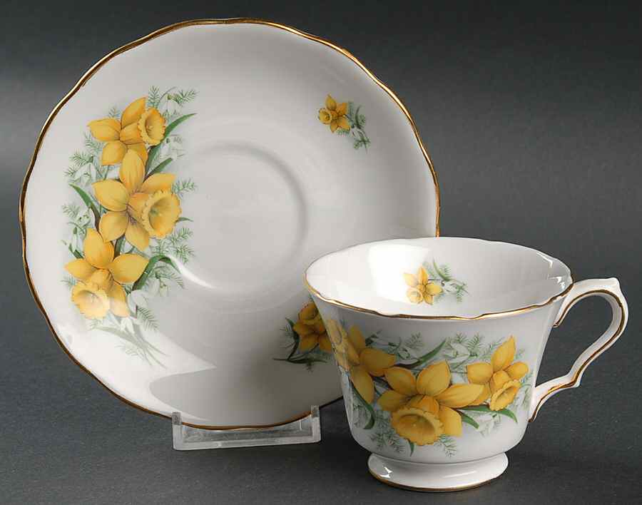 Flower Series Footed Cup & Saucer Set by Royal Kent (England)-1