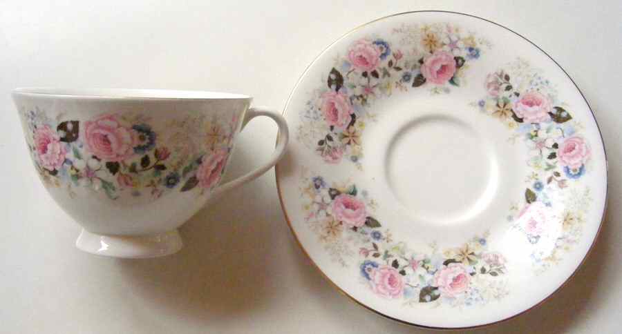 ROK11 Footed Cup & Saucer Set by Royal Kent (England)-1