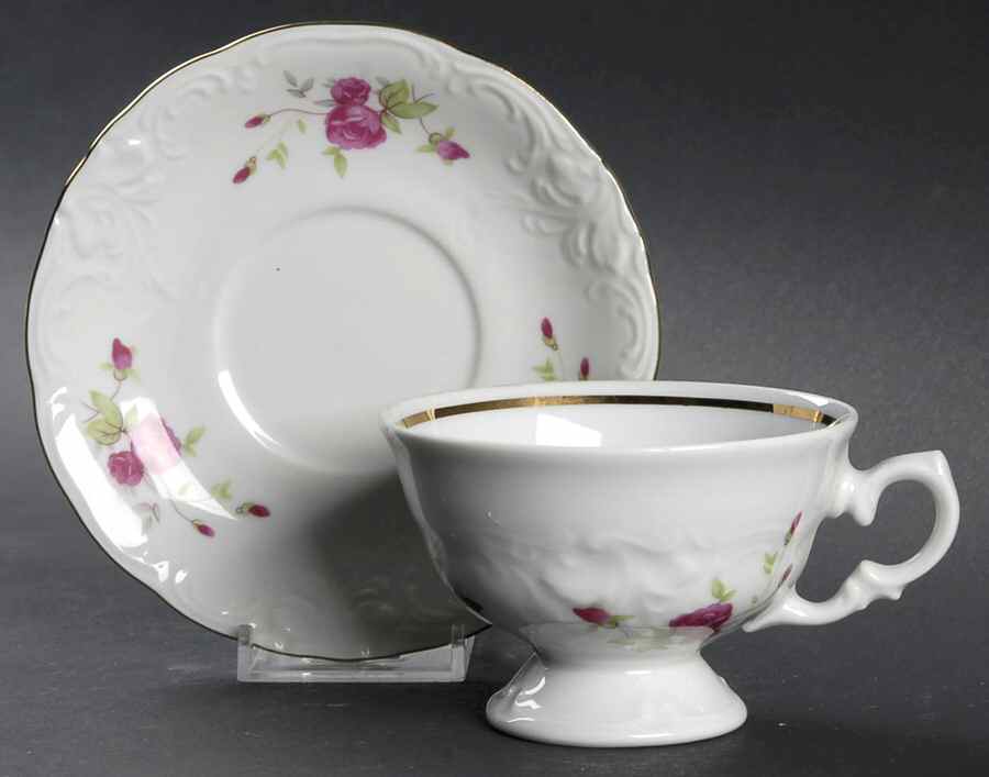 RKT15 Footed Cup & Saucer Set by Royal Kent (Poland)-1