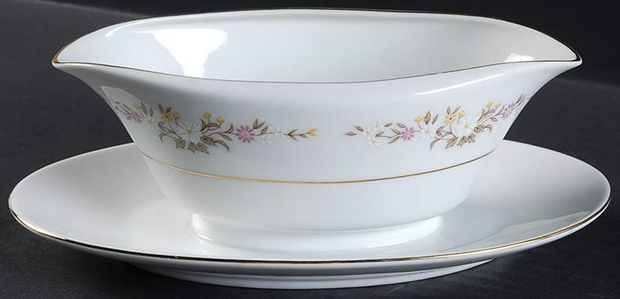 Bouquet Gravy Boat with Attached Underplate by Royal M-Mita-1