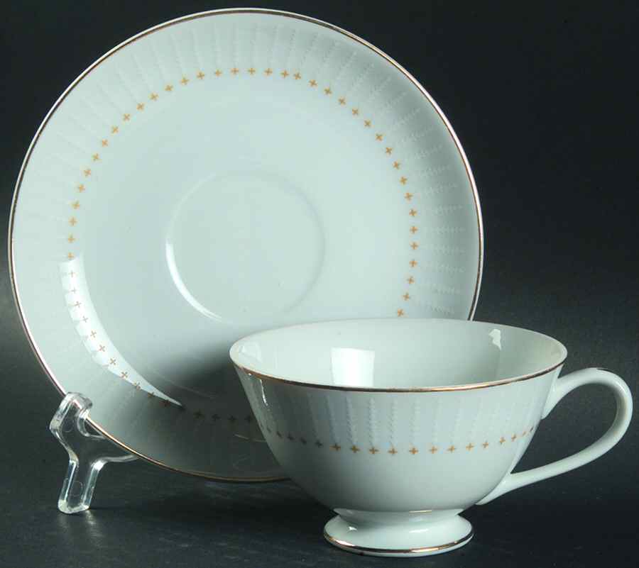Caprice Footed Cup & Saucer Set by Royal M-Mita-1