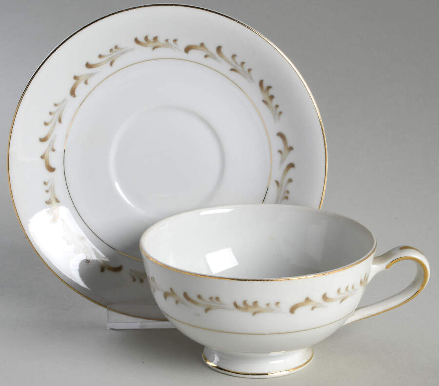 Chantilly Footed Cup & Saucer Set by Royal M-Mita-1