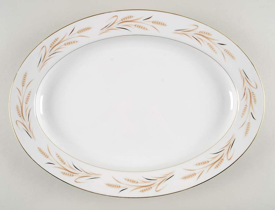 Gold Wheat 16" Oval Serving Platter by Royal M-Mita-1