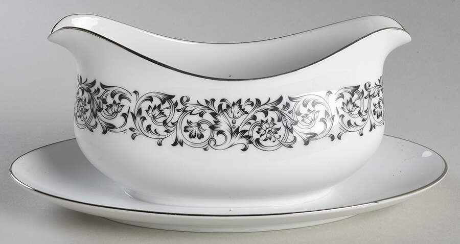 Kingsley Gravy Boat with Attached Underplate by Royal M-Mita-1