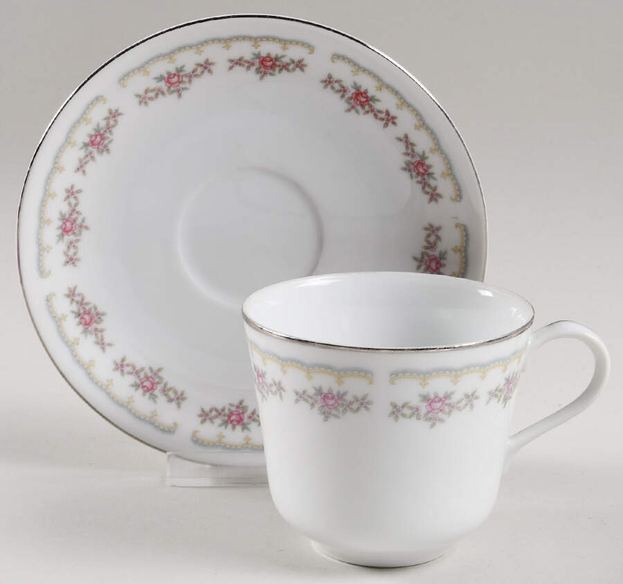 Margaret Anne Flat Cup & Saucer Set by Royal M-Mita-1